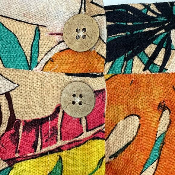 Forever 21 Womens Linen Tiki Tropical Hawaiian Multi Pleated Mini Skirt Small - Picture 3 of 6